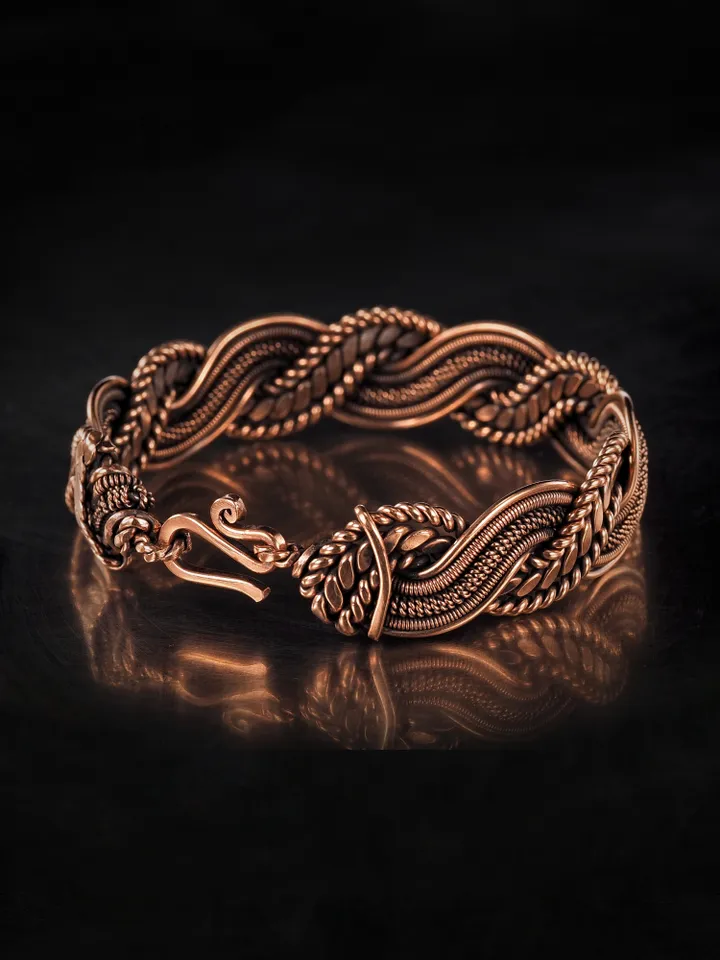 Wire wrapped copper bracelet for woman Antique style copper jewelry WireWrapArt