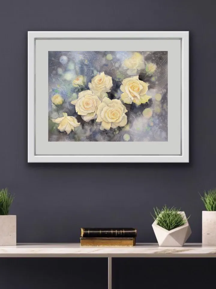 Roses Original Painting Flowers Watercolor Painting Floral Wall Art