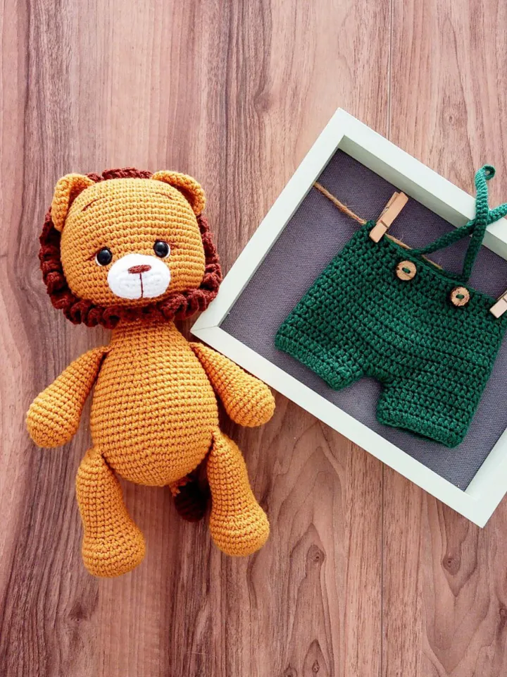 Handmade Crochet Lion Toy, Crochet Plush Lion Doll, Perfect Crochet Lion Gift, Personalized Amigurumi Animal Toy, Cute Lion Crochet For Kids