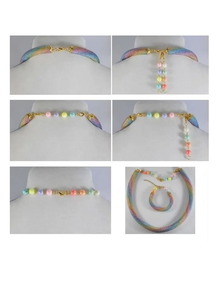 PDF Bead Crochet rope patterns, "Victory" necklace and bracelet