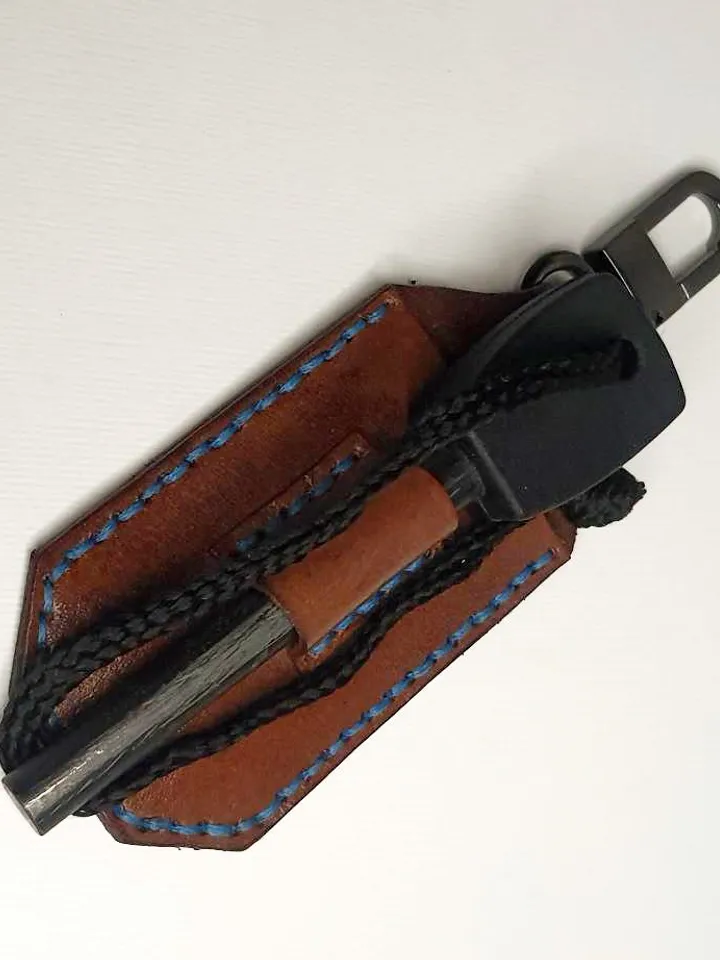 Ferro Rod Leather Pouch Pattern | Digital Download - Fire Starter Holder PDF Template | DIY Bushcraft Leathercraft Design, easy and simple