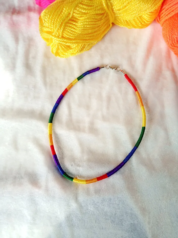 Cotton necklace, water resistant, washable. LGBT Necklace