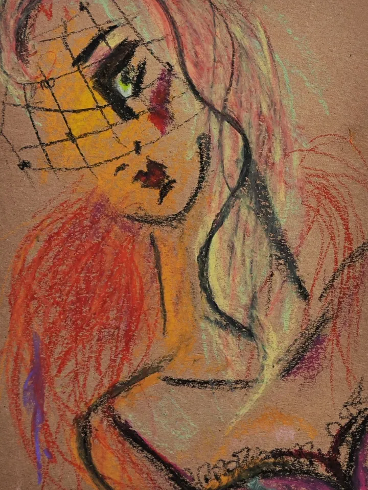 Interior painting.Burlesque girl.