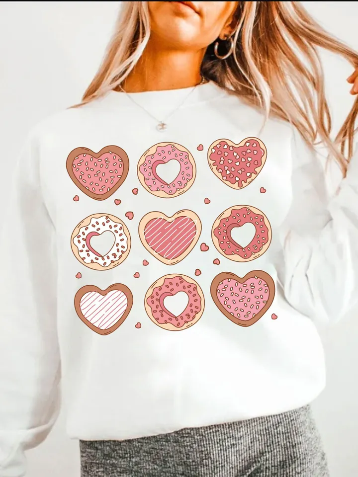 Cute Valentines Day Png, Retro Valentine's Day Png, Trendy Valentine’s Day Sublimation Design, Vday shirt, Groovy Valentines, Donut Cookie