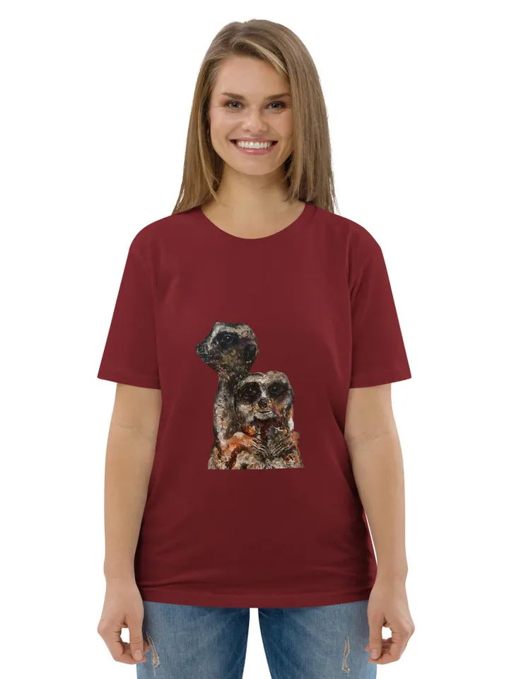 Meerkats couple Unisex organic cotton t-shirt