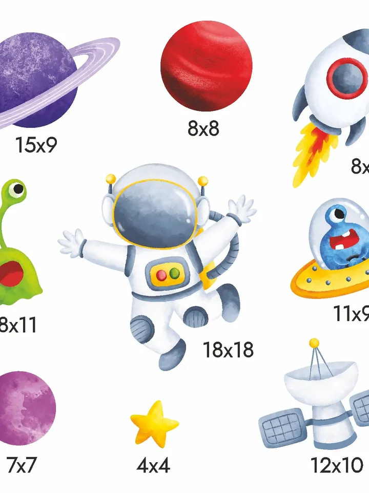 Space Wall Decal Planets Stickers Peel and stick el3