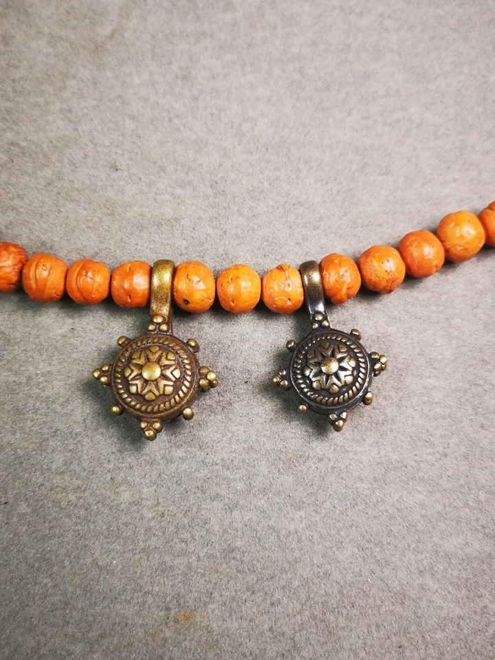 Gandhanra Handmade Buddhist Mala Counter Clip,Bum Counter Clip for Prayer Beads,Dharmachakra / Prayer Wheel ,Mandala Shape