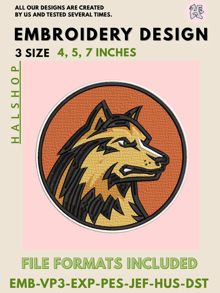 Wright State Raiders NCAA Team Funny Mascot Logo Embroidery Design Files – College Sports Machine Embroidery, 3 Sizes, Instant Digital Download