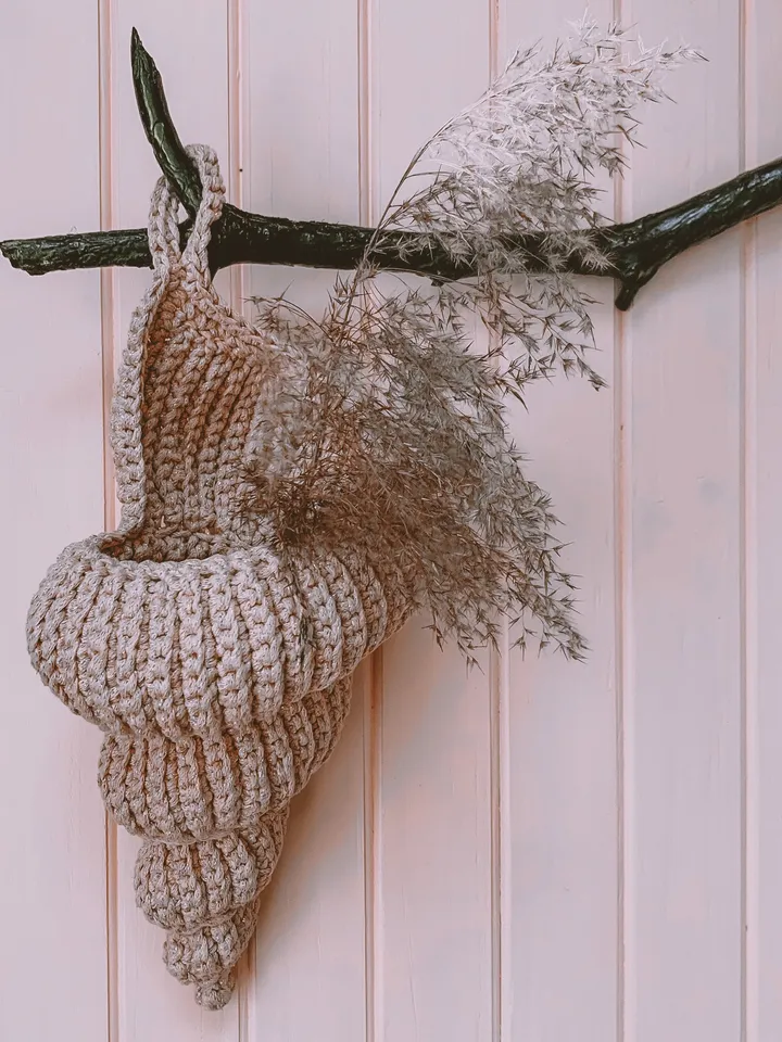 Basket shell, bathroom storage, cotton basket, crochet basket, wall hanging, cotton organiser, interior gift