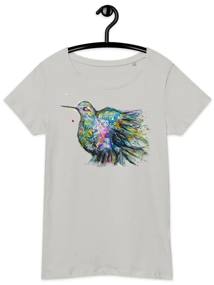 Hummingbirds Bird Women’s basic organic t-shirt made with my original watercolour painting