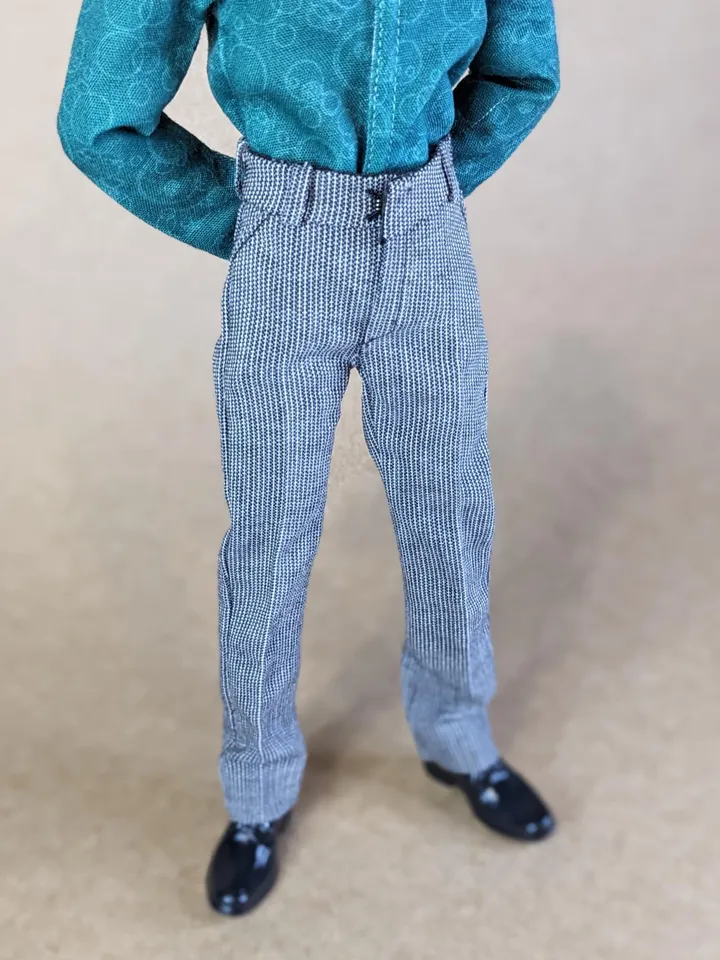 Classic gray pants for 12 inch fashion male dolls
