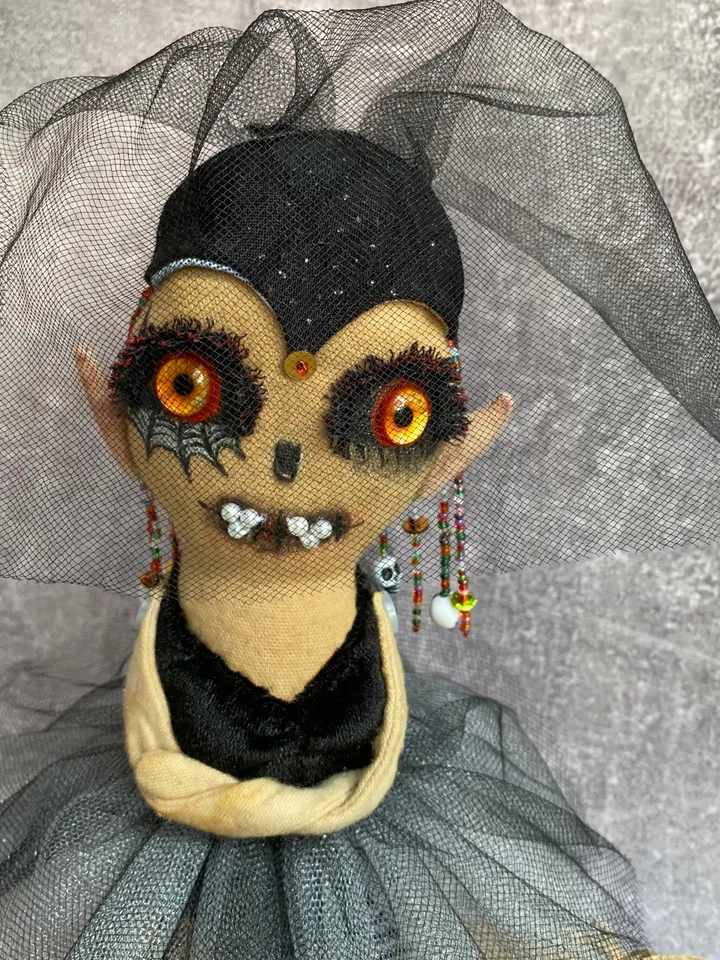 Halloween doll . Strange doll . Handmade doll . Halloween home decor .
