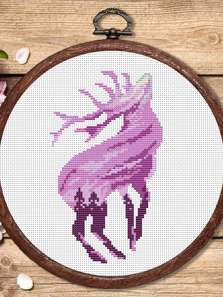 Deer Cross Stitch Pattern, Animal Cross Stitch, Embroidery Deer, Watercolor Deer Silhouette Cross Stitch, Modern Cross Stitch #anm024