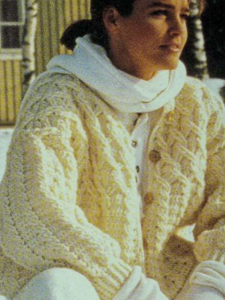 Cardigan crochet pattern, aran crochet cardigan, cable crochet cardigan women pdf