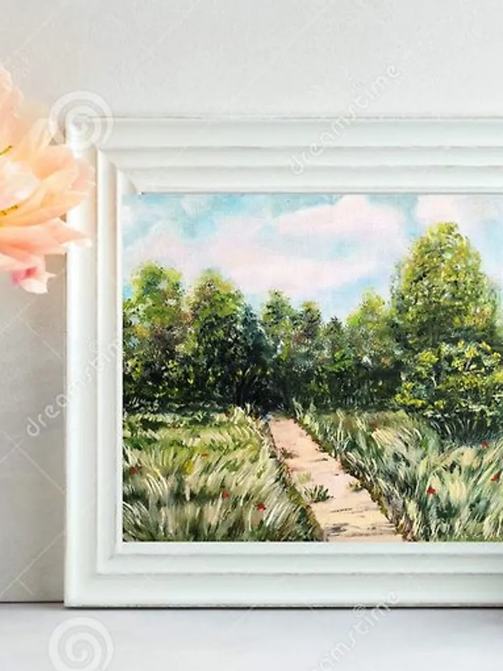 Landscape Oil Painting Art of Nature Fields Trees Roads Trails Lush Grass Summer