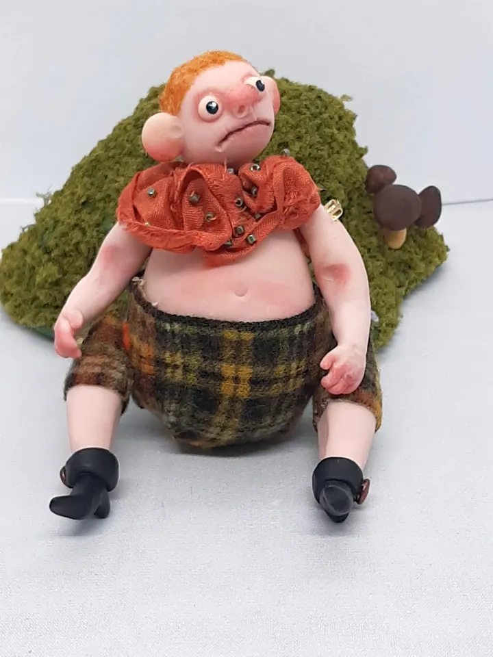 Miniature Whimsical Elf called Giant Handmade OOAK Art doll collectible