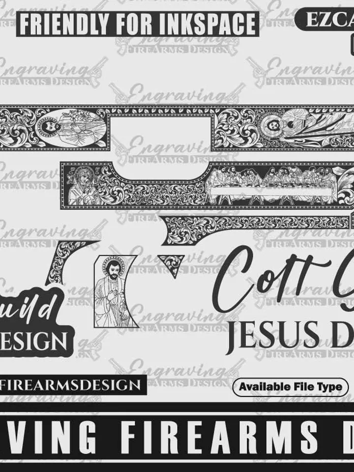 Engraving Firearms Design Colt Govt. Model  The last Supper Design