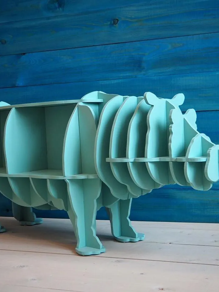 Digital Template Cnc Router Files Cnc shelf - hippopotamus Files for Wood Laser Cut Pattern