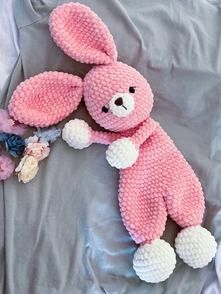 Crochet bunny lovie pattern Crochet rabbit cuddle toy tutorial amigurumi snuggle bunny pattern