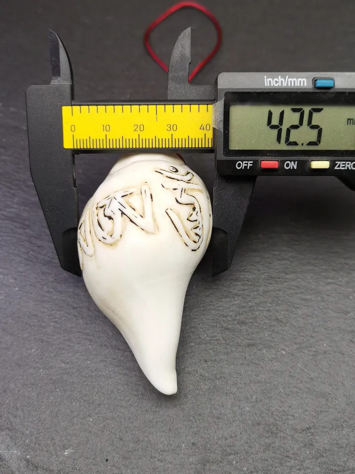 Gandhanra Tibetan Buddhism Amulet,Hand Carved White Conch Shankha with OM Letters,Tibetan Ritual Implement