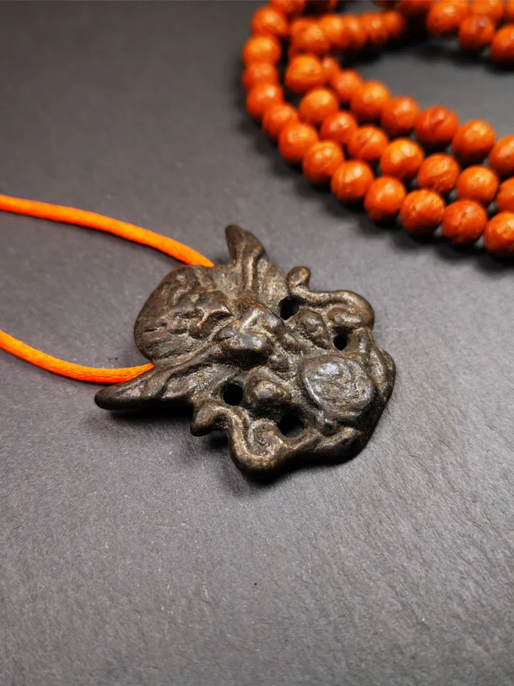 Gandhanra Handmade Tibetan Buddhist Amulet Garuda,Garula,Suparna,Golden-winged Bird Pendant,Made of Thokcha,1.65&quot;