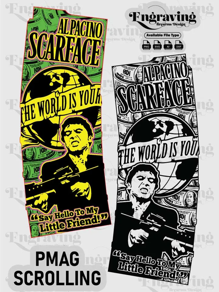 PMAG SCARFACE SVG | Vector File Bundle for Laser Engraving Design