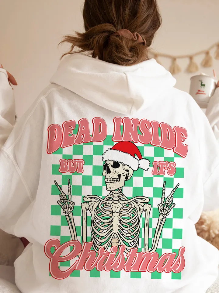 Dead Inside But It's Christmas PNG-Christmas Sublimation Digital Design Download-skeleton png, holidays png, santa claus png, funny png file