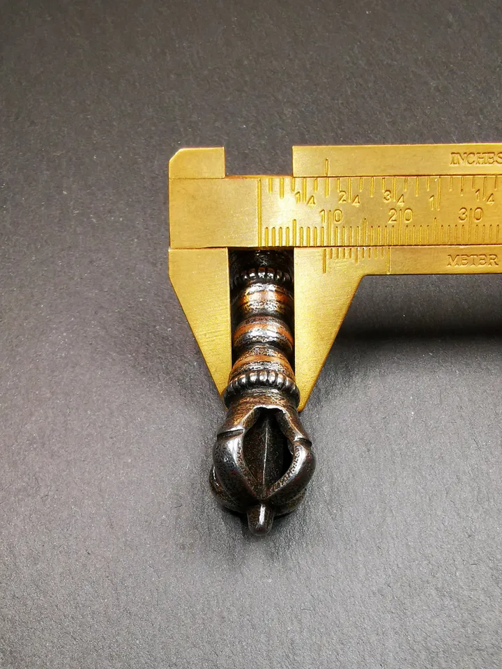 Vintage Tibetan Ritual Implement by Gandhanra - Five-Pronged Vajra Dorje of Vajrayana Buddhism - Made of Cold Iron