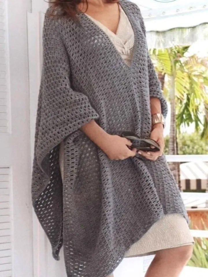 Crochet cardigan pattern , crochet poncho pattern , cardigan poncho women instant download