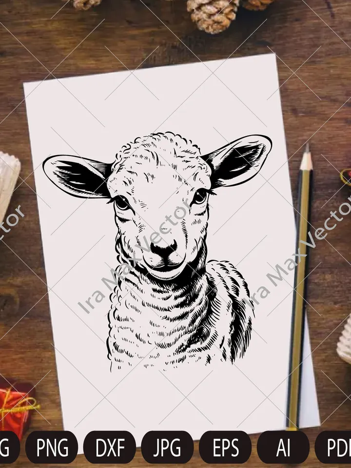 Lamb Svg, Lamb head svg, Lamb face ,Sheep svg, Cute Farm Animal, Livestock,farm life, Lamb Clipart, Lamb Vector, Lamb printable, Lambs svg