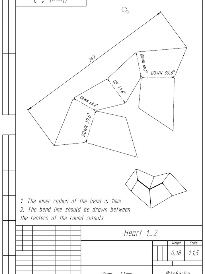 Welding Project Plans Drawings Heart 1 (DXF, PDF)