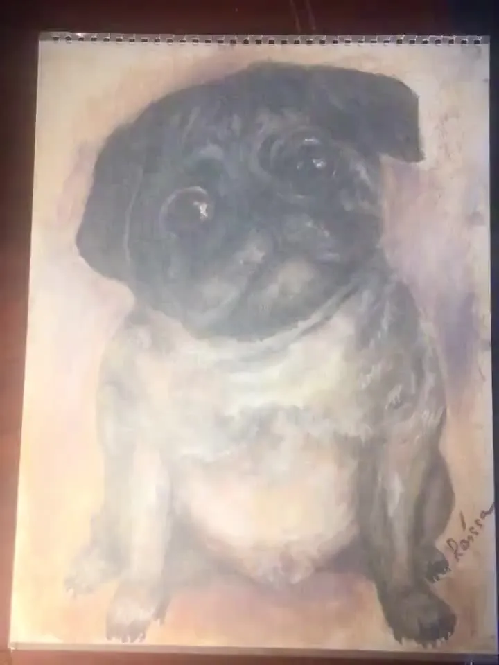French bulldog original painting,oil pastel painting on specialized paper,gift for dog lovers,one of a kind painting,wall decoration.