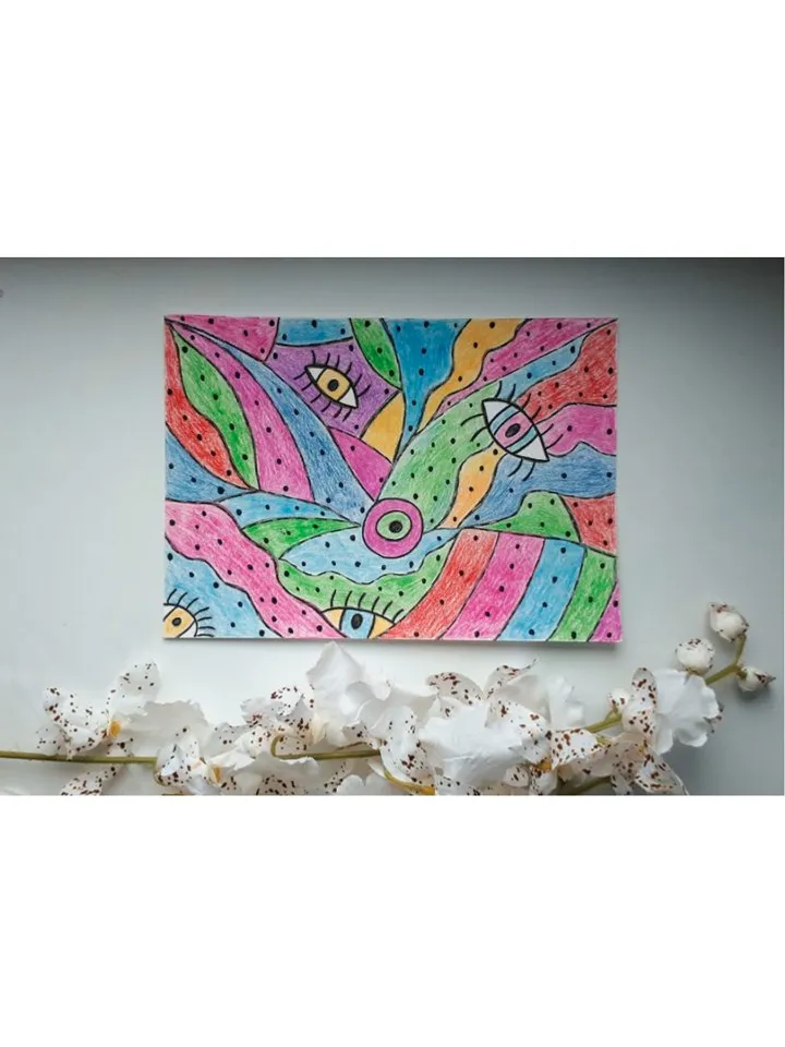 Abstraction #2025, Abstract Art Pencil Drawing Contemporary Art Modern Artwork
