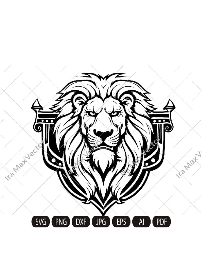 Lion Face svg / Lion Head svg / Lion heraldic/ Lion svg / Lion King svg/ Lions Mascot svg / Leo svg / Lion Head /Lion Printable/ Lion logo