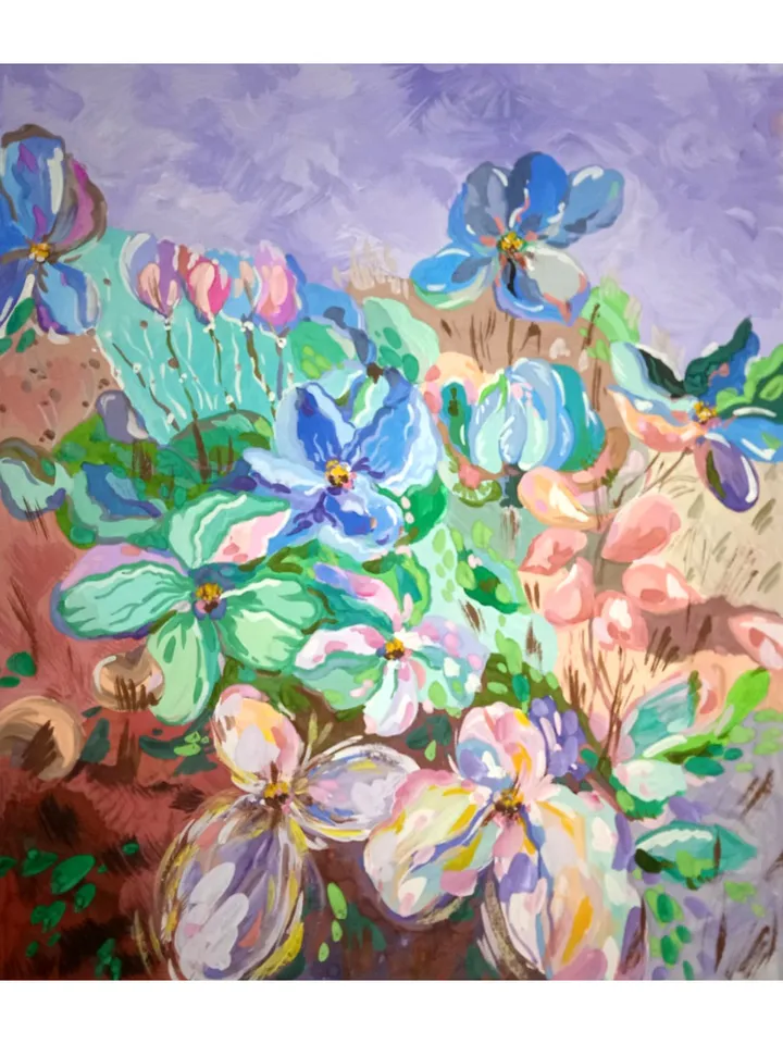 Snowdrops Painting Spring Flowers Original Art Floral Artwork Abstract Painting 13 by 12 Above Bed Art by TatianaArtShop