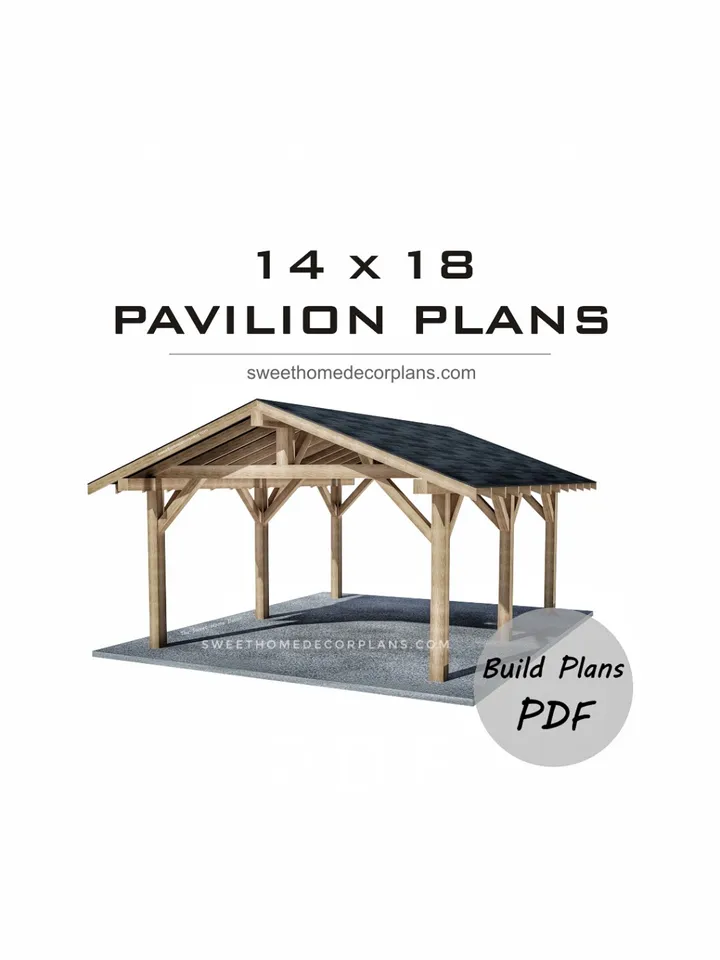 Diy 14 x 18 Gable Pavilion Plans pdf. Carport plans. Wooden outdoor pavilion gazebo plans pdf. Backyard pergola pavilion plans for outdoor.