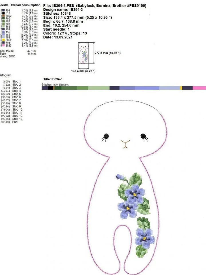 Bunny Soft Toy Machine Embroidery Designs in the hoop project digital embroidery pattern Machine embroidery pattern for babies cross-stitch