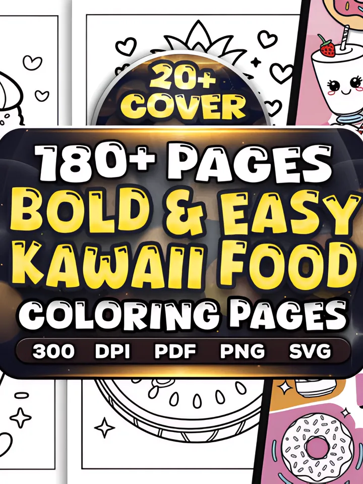 Bold and Easy Kawaii Food Coloring Pages