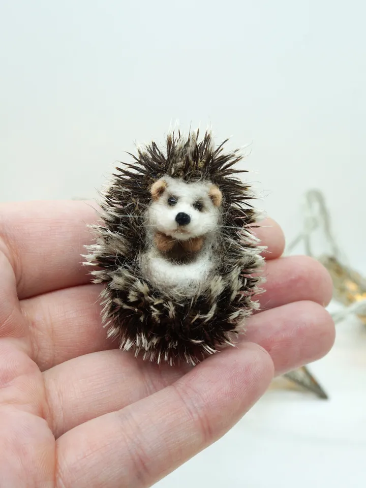 Horatio the hedgehog, miniature needle felted animal, ships from the US