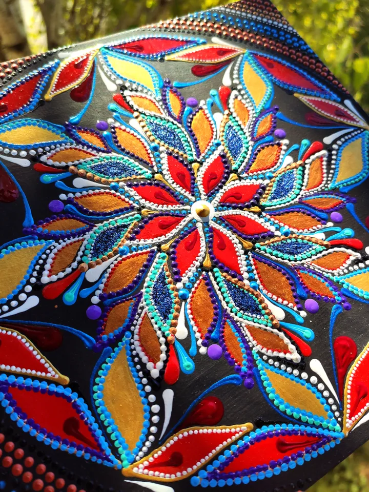 Dot Mandala Painting Original Art Hand Painted Meditation Mandala Art