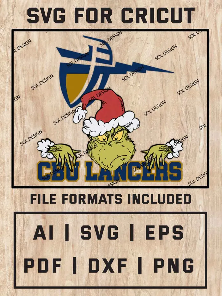 Grinch California Baptist Lancers SVG, NCAA SVG Design, NCAA CBU Lancers SVG, NCAA Lancers Cricut, Christmas Svg, Grinch svg, Digital Download