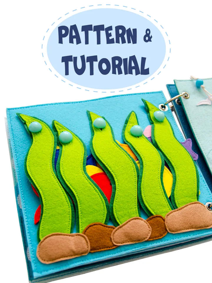 Quiet book page, Under the sea, Seaweed, Pattern and Tutorial, SVG files