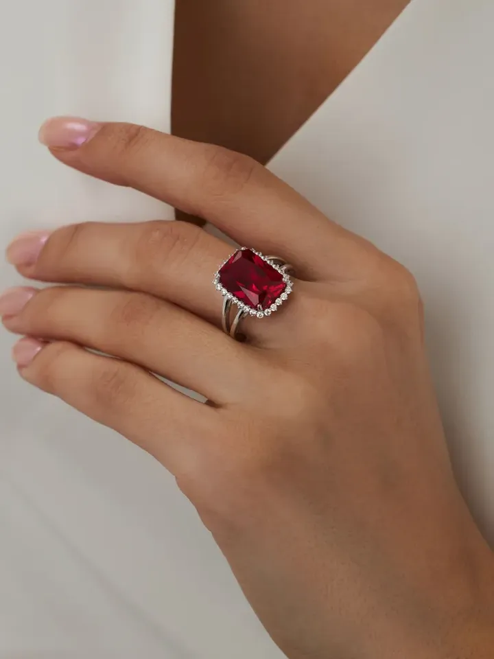 Ring silver 925 with corundum ruby