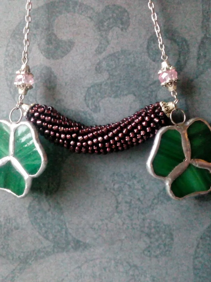 Shamrock necklace, st patricksday, Clover leaf, trefoil, St Patricks clover, Green trefoil, Irish necklace, st patrick