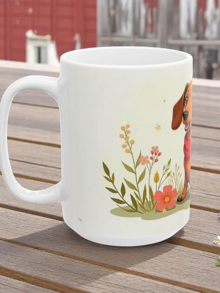 Dachshund Ceramic Mug, Cute Dachshund Design, Dog Lover Gift, Birthday Gift, Coffee Time Mug, Pet Lover Mug, Home Decor Mug, 11oz & 15oz