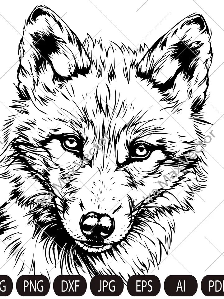 Wolf cub Face SVG File ,Little Wolf Svg , Wolf Svg , Wolf Clipart , Mountain Wolf Svg ,Wolf Shirt , Wolf Svg,little wolf