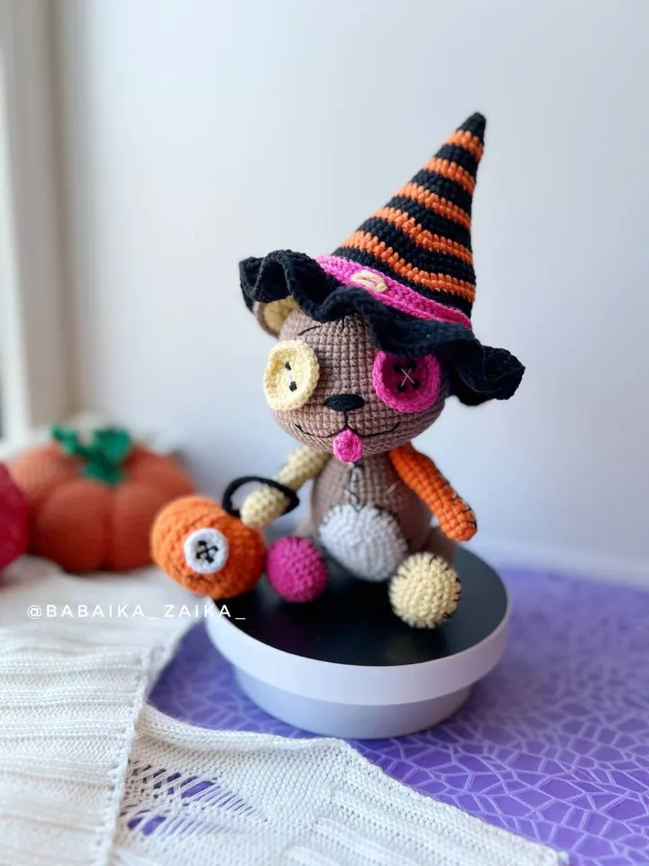 PDF Crochet Bear with a Pumpkin crochet pattern, Halloween amigurumi, Amigurumi Pumpkin monster, Amigurumi Bear patrón en español