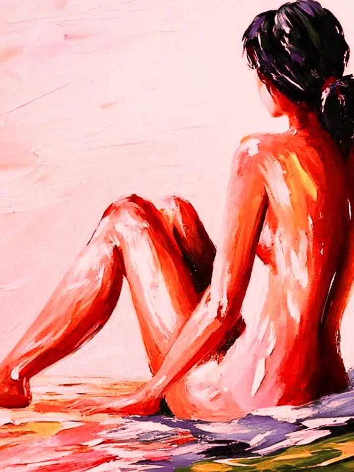 Girl Body Painting young woman Original Art woman Abstract Wall Art Gay Wall Decor Gifts for Him Personalized Gifts by ArtProkopaloSv