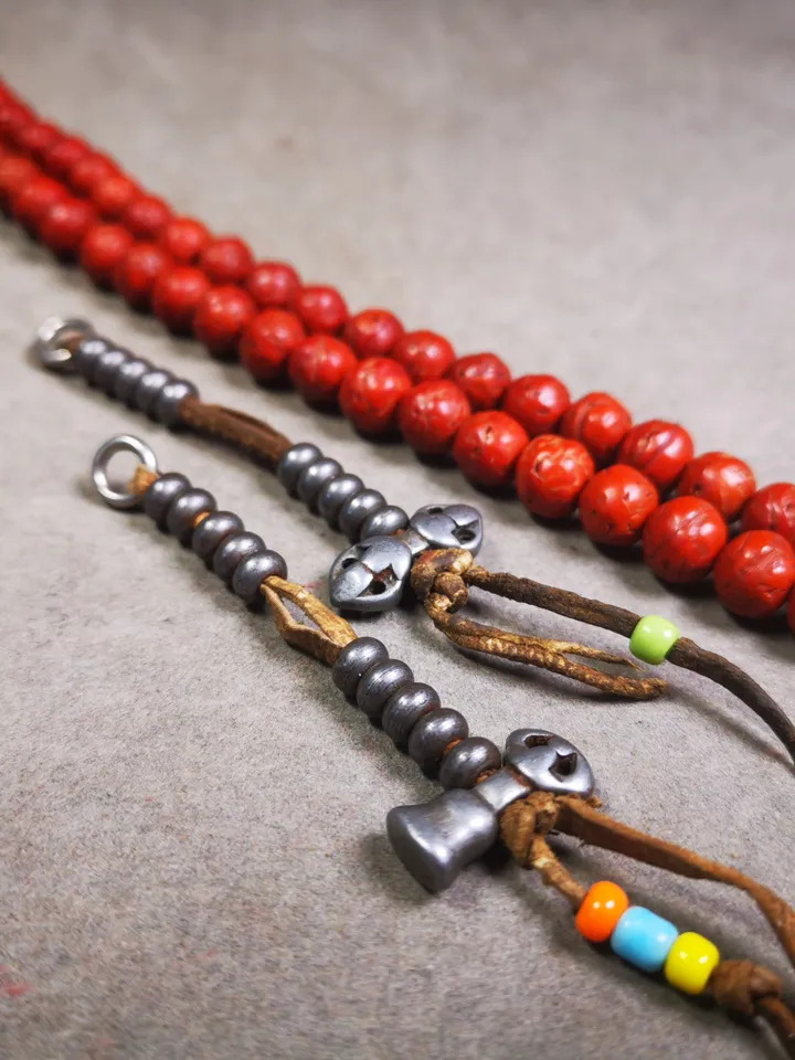 Gandhanra Handmade Tibetan Buddhist Mala Counters,Prayer Bead Counters,with Dorje and Vajra Pendant,Made of Cold Iron