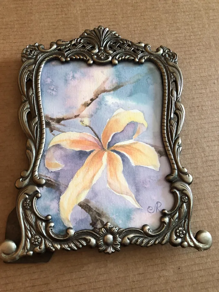 Flowers Original Painting Floral Watercolor Wall Art Framed Flowers Art